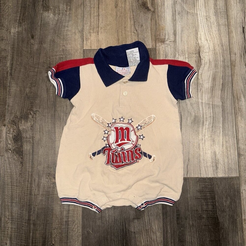 Vintage Minnesota Twins 12 Month One‎ Piece Baby Infant MLB